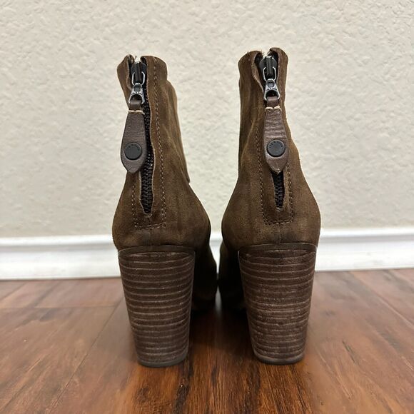 RAG & BONE Classic Newbury Heeled Ankle Boots in Brown Suede - Picture 5 of 11